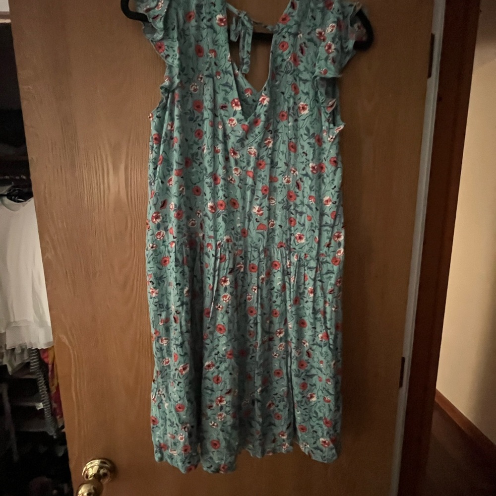 Grace & Lace Floral Dress - Teal and Red